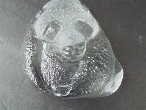Mats Jonasson Sweden Glass Crystal Panda Bear Paperweight Etsy