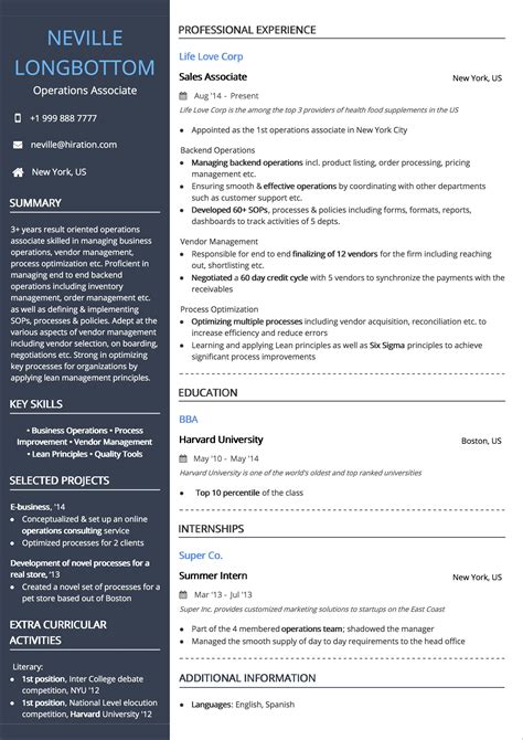 Blue Resume Template