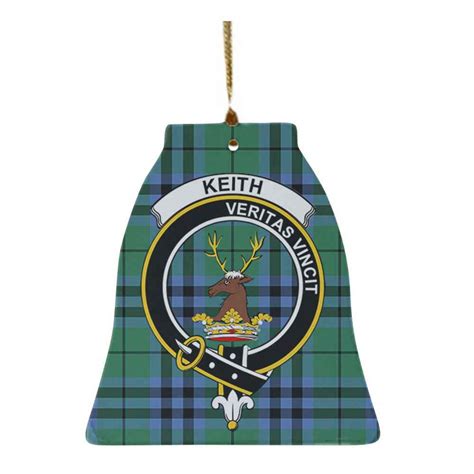 Scottish Keith Clan Crest Tartan Ceramic Ornament