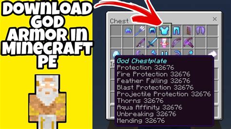 How To Download God Armor And Items In Minecraft Pe God Armor Youtube