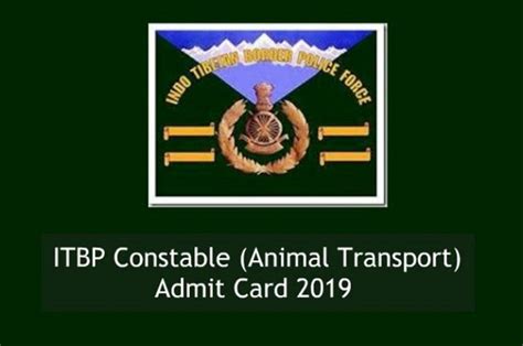 Direct Link Of Itbp Constable Animal Transport Admit Card 2019