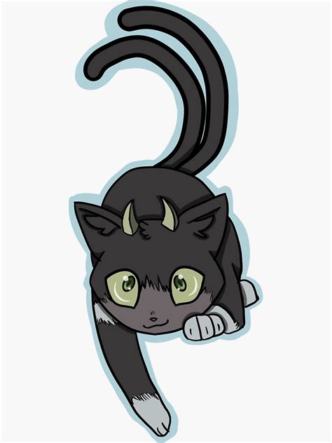 Blue Exorcist Kuro Cat Demon Sticker Sticker By Lilnympharts Redbubble