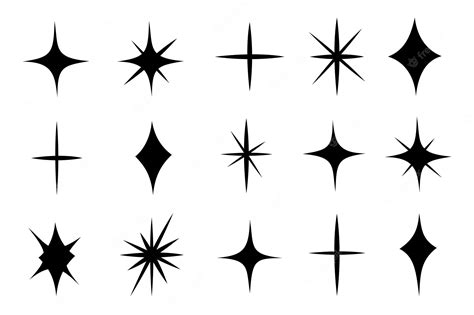 Premium Vector Sparkle Star Vector Set In Simple Style Effect Shiny