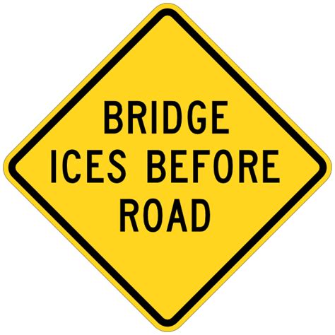Warning Bridge Ices Before Road Sticker