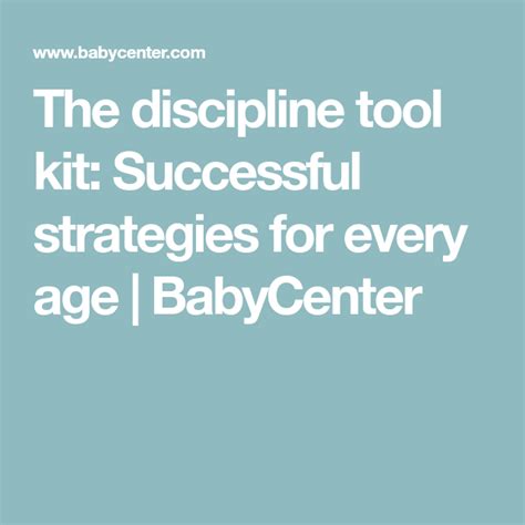 The Discipline Tool Kit Successful Strategies For Every Age