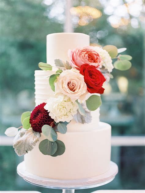 Gone are the days of nothing but fruitcake; Wedding Cake with Fall Flowers - Elizabeth Anne Designs ...