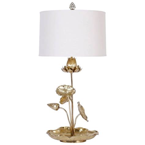 Tropical Brass Lotus Flower Table Lamp Table Lamp Lamp Modern