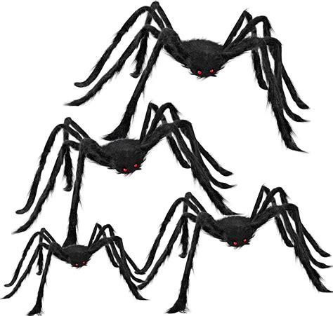 joyin 4 stück halloween realistisch haarige spinnen set wertvolle halloween requisiten