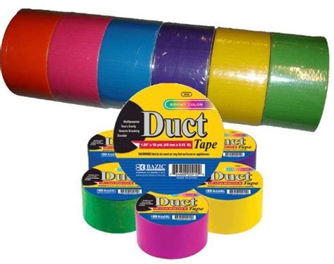 Bazic 188 X 10 Yard Fluorescent Colored Duct Tape Assorted Colors Pack