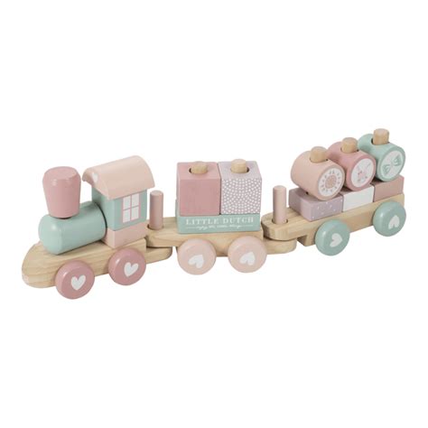 Little Dutch Wooden Stacking Train Pink Learning Bugs Educational Toys