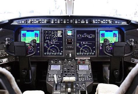 Inside The Pilot Cabin Of The Bombardier Challenger 350 Helicopter