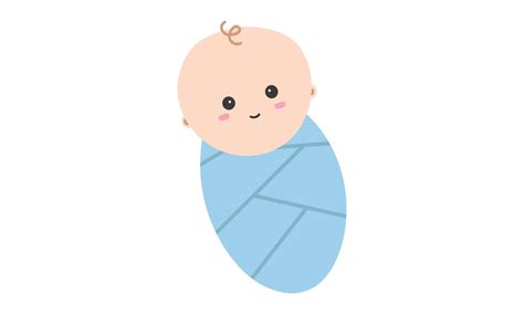 Smiling Baby Swaddle Clipart Simple Cute Smile Baby Swaddle In Blue