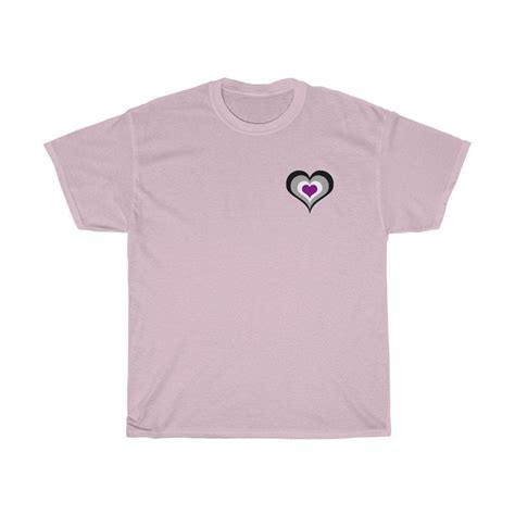 Asexual Heart With Asexual Flag Colors Tshirt Asexual Flag Etsy