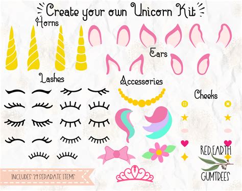 unicorn face package  svg eps  dxf png formats unicorn colorful colors pastel