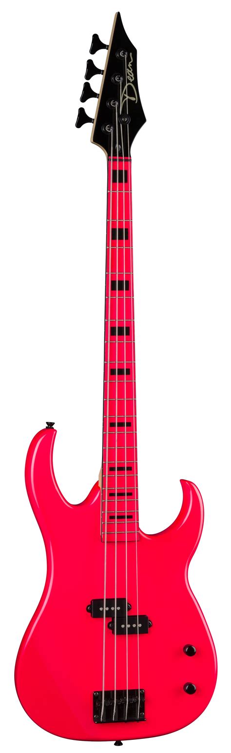 Dean Custom Zone Fluorescent Pink Bass Guitar Czone Bass Flp Czone B