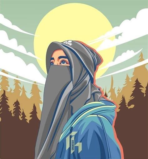 Hijabers Fanart 2~ Ilustrasi Karakter Seni Islamis Ilustrasi