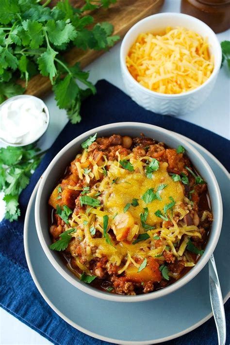 The Best Slow Cooker Butternut Squash Chili Amee S Savory Dish