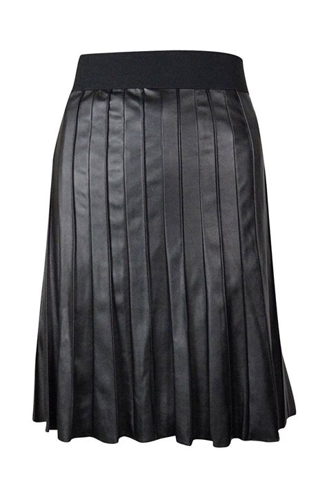 Alfani Womens A Line Faux Leather Pleated Skirt This Is An Amazon
