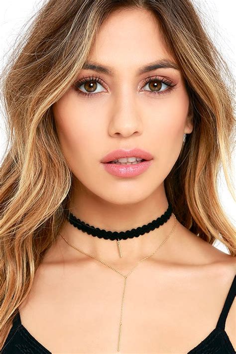 Fun Black Necklace Choker Necklace Layered Necklace 1300 Lulus