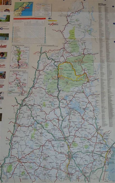 Brand New White Mountains New Hampshire State Highway Map Great
