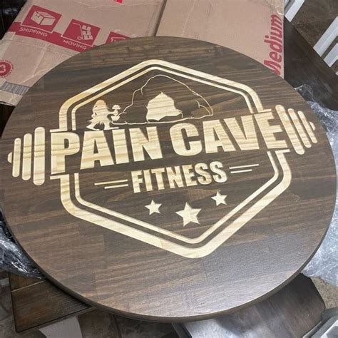 Engraved Wood Logo Sign Custom Personalized Round Carved Etsy In 2022