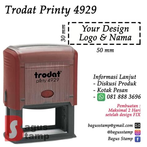 Stempel warna, toko online terpercaya. Jual Stempel Warna Otomatis Custom Design Trodat 4929 ...