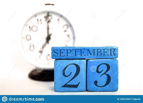 September 23rd Day 23 Of Month Handmade Wood Calendar And Alarm Clock
