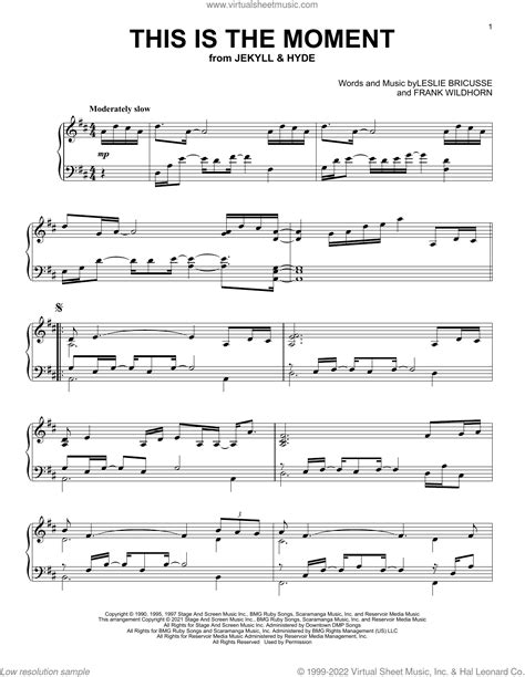 This Is The Moment From Jekyll And Hyde Sheet Music For Piano Solo