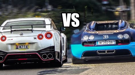 Nissan Gt R R35 Vs Bugatti Veyron Sound Battle Youtube