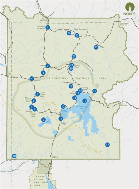 Map Of Yellowstone National Park Wyoming Printable Map Of