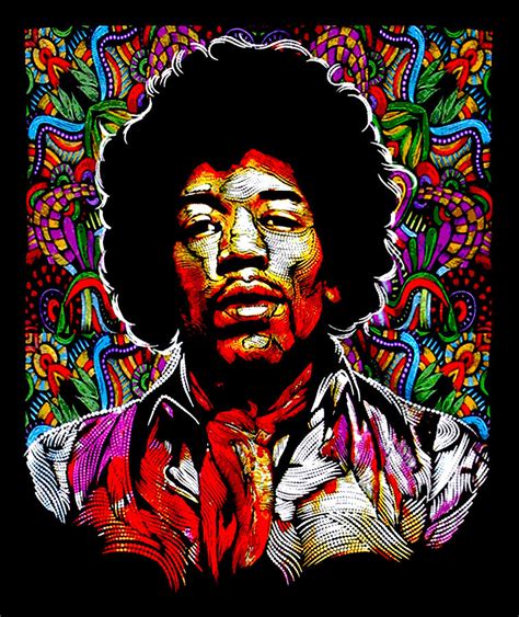 Jimi Hendrix Portrait Digital Art By Abhishek Kumar