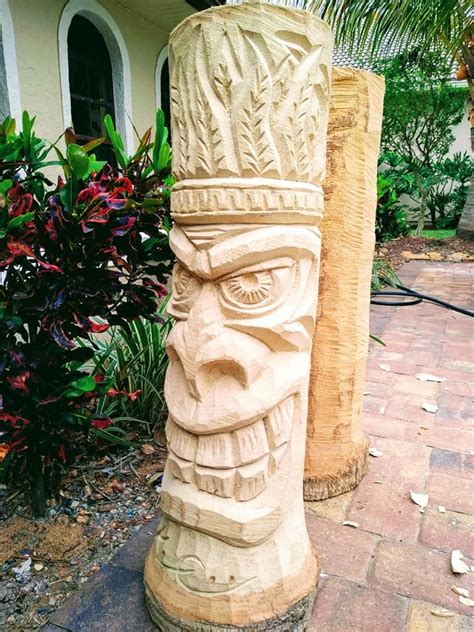 Carved Tiki Tiki Totem Tiki Statues Tiki