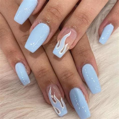 Baby Blue And Pink Nails In Blue Acrylic Nails Pink Acrylic Nails Acrylic Nails Coffin