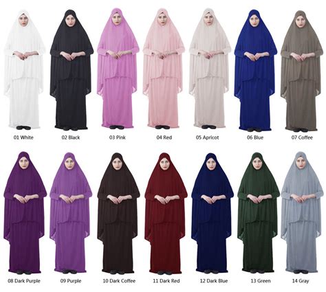 muslim women islamic prayer dress overhead maxi hijab skirt khimar jilbab abaya ebay