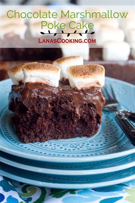 Chocolate Marshmallow Poke Cake Recipe Chocolate Marshmallows Chocolate Recipes Dessert