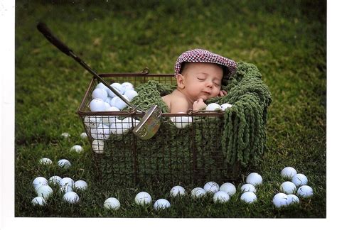 Baby In Crate With Golf Balls Baby Photoshoot Boy Baby Boy Photos