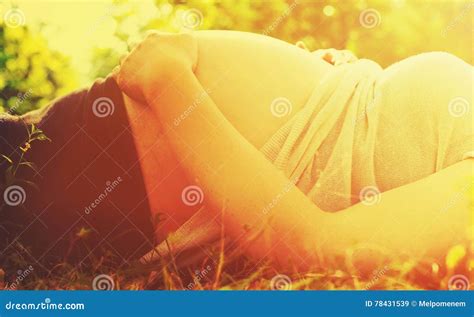 Pregnant Woman Outside Stock Image Image Of Healthy