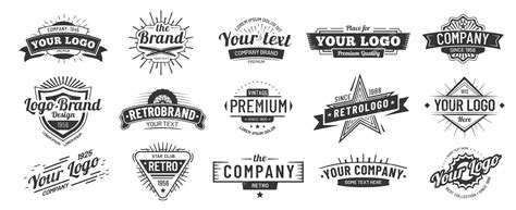 Premium Vector Vintage Badge Retro Brand Name Logo Badges Company