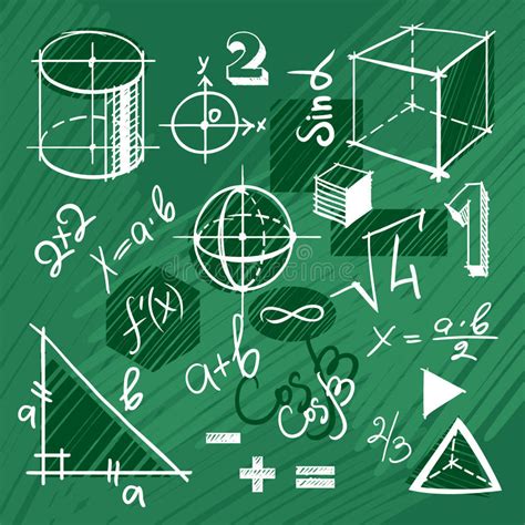 Vector Set Of Handdrawn Mathematics Elements Stock Vector
