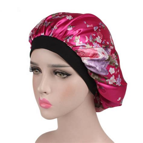 Womens Silk Night Sleep Cap Hair Care Satin Bonnet Hats Head Cover