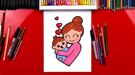 How To Draw A Mother Hugging A Baby Art For Kids Hub Art For Kids