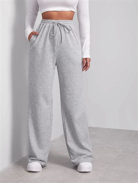 Heathered Knit Drawstring Sweatpants Shein Usa Size Xs