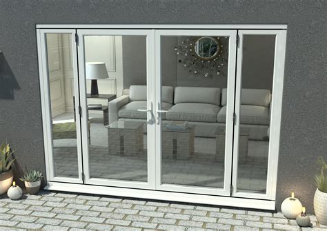 2400mm Open Out White Aluminium French Doors 1800mm Doors 2 X 300mm