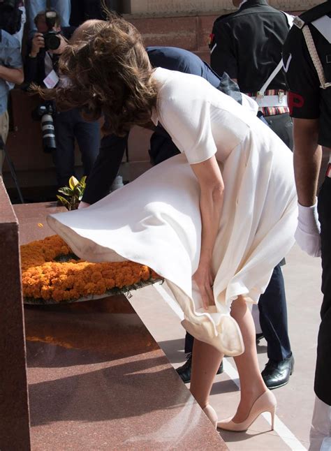 Major Marilyn Moment Kate Middleton Suffers Serious Wardrobe Malfunction In India