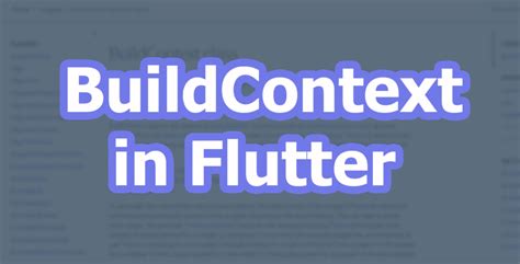 Flutter Buildcontext Widget State Key Flutter