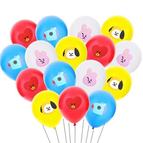 Bt21 Latex Balloon Set 15 Pcs Hobbies And Toys Stationary And Craft