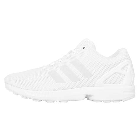 Adidas Originals Zx Flux All White Out Mens Running Shoes Sneakers