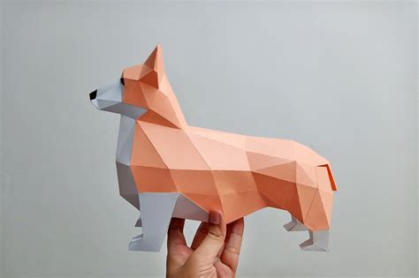 Diy Corgi Dog 3d Papercraft Templates And Themes Creative Market