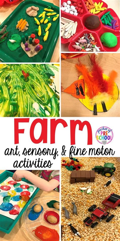 Farm Themed Art Fine Motor And Sensory Activities Pocket Of Preschool