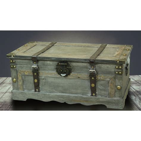 Chests & trunks bedroom storage chest acc 233bcu 20. Rustic Large Wooden Storage Trunk Bedroom Living Room Gray ...